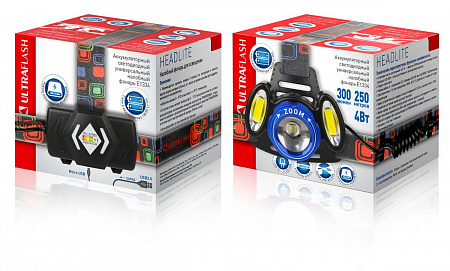 Ultraflash E1334 (фонарь налоб акк 3,7В, синий /черн, 3LED, 4 Ватт, фокус, 2 ак 4 реж, метал., бокс) Ultraflash E1334 (фонарь налоб акк 3,7В, синий /черн, 3LED, 4 Ватт, фокус, 2 ак 4 реж, метал., бокс)