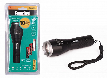 Camelion LED5136 (фонарь, черный, LED XML-T6, ZOOM, 5 реж 3XLR03 в компл., алюм.,откр. блистер) Camelion LED5136 (фонарь, черный, LED XML-T6, ZOOM, 5 реж 3XLR03 в компл., алюм.,откр. блистер)