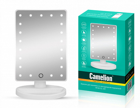 Camelion M145-SL C01 бел. (Зеркало C LED подсветкой, 1x, дневн.свет, 5Вт,4*LR6) Camelion M145-SL C01 бел. (Зеркало C LED подсветкой, 1x, дневн.свет, 5Вт,4*LR6)