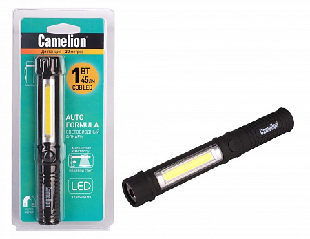 Сamelion LED51521 (фонарь-ручка, COB LED+1W LED, 3XR03, пластик, магнит, клипса, блистер) Сamelion LED51521 (фонарь-ручка, COB LED+1W LED, 3XR03, пластик, магнит, клипса, блистер)